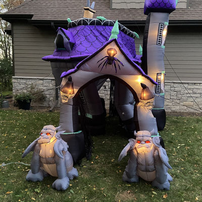 PORTABLE temática de Halloween inflável casa assombrada de salto para entretenimento de adultos