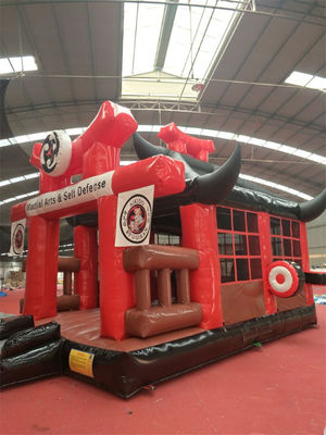 Parque de diversões inflável Castelo Karate Ninja Guerreiro Soldado Salto Castelo
