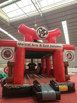 Parque de diversões inflável Castelo Karate Ninja Guerreiro Soldado Salto Castelo