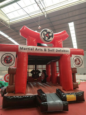 Parque de diversões inflável Castelo Karate Ninja Guerreiro Soldado Salto Castelo