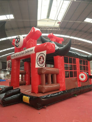 Parque de diversões inflável Castelo Karate Ninja Guerreiro Soldado Salto Castelo