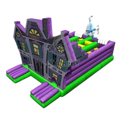 PORTABLE Mais Popular Casa Assombrada do Halloween Obstáculo Inflavel Castelo de Forcados
