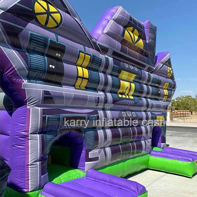 PORTABLE Mais Popular Casa Assombrada do Halloween Obstáculo Inflavel Castelo de Forcados