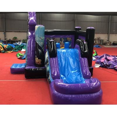Certificado CE Impressão de desenhos animados Casa de salto inflável e combinação de slides para festa