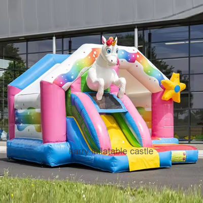ExquisitelyOutdoor Playground Kids Slide Bouncer inflável com Blower