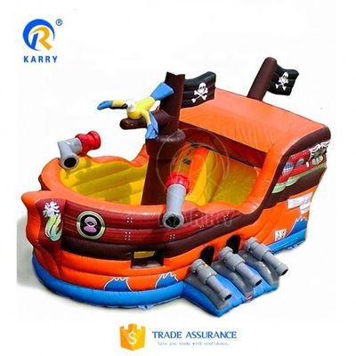 Jogos ao ar livre Barco pirata Combo Jumper com escorregas infláveis e casa de segurança