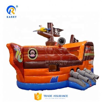 Jogos ao ar livre Barco pirata Combo Jumper com escorregas infláveis e casa de segurança