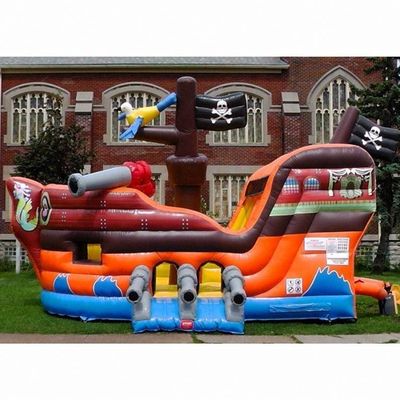 Jogos ao ar livre Barco pirata Combo Jumper com escorregas infláveis e casa de segurança