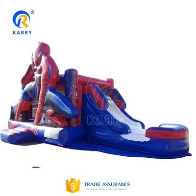Parque de Jogos Inflável Homem-Aranha Casa de Salto Combo Slide para Crianças e Adultos