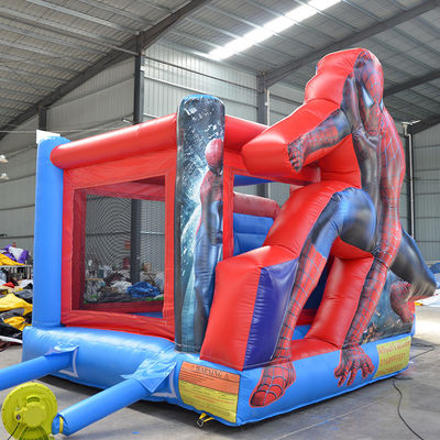 Parque de Jogos Inflável Homem-Aranha Casa de Salto Combo Slide para Crianças e Adultos