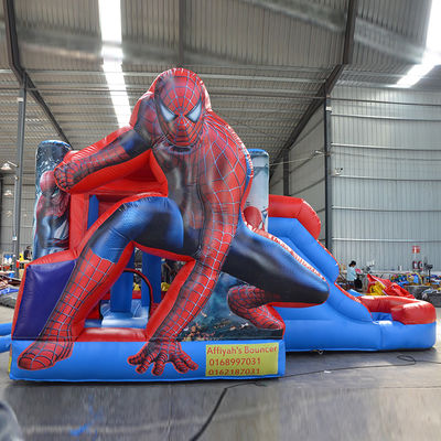 Parque de Jogos Inflável Homem-Aranha Casa de Salto Combo Slide para Crianças e Adultos