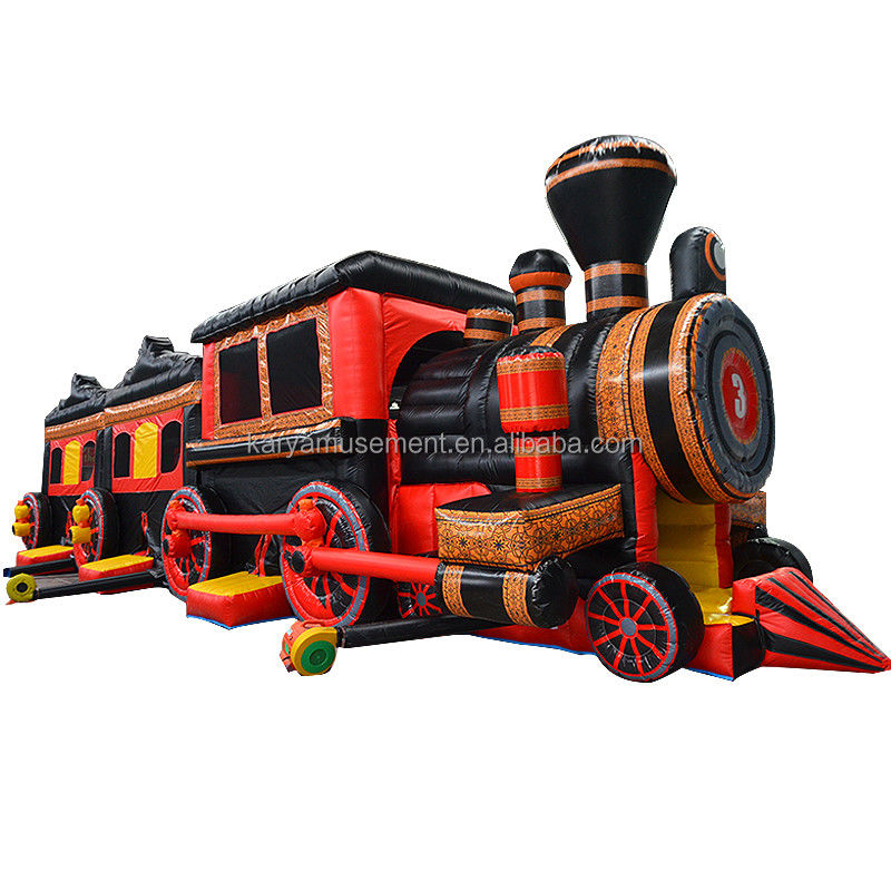 Commercial Inflatable Train Obstacle Course Combo Bounce House para Jogos de Crianças ao Ar Livre