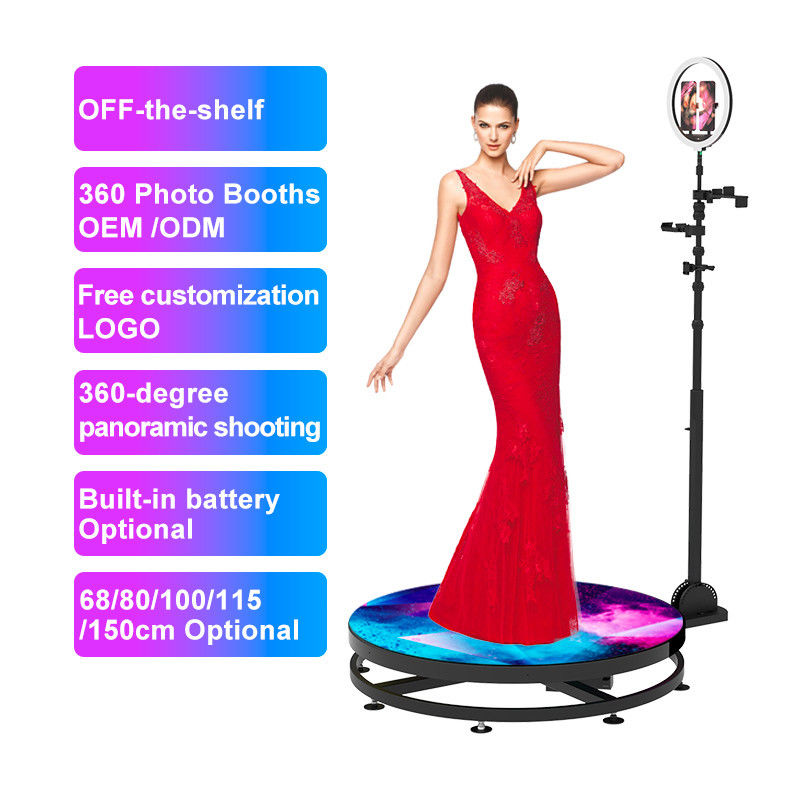 48h DHL Fast Shipping 360 Video Photobooth com LED Magic Mirror e iPad 115cm Case