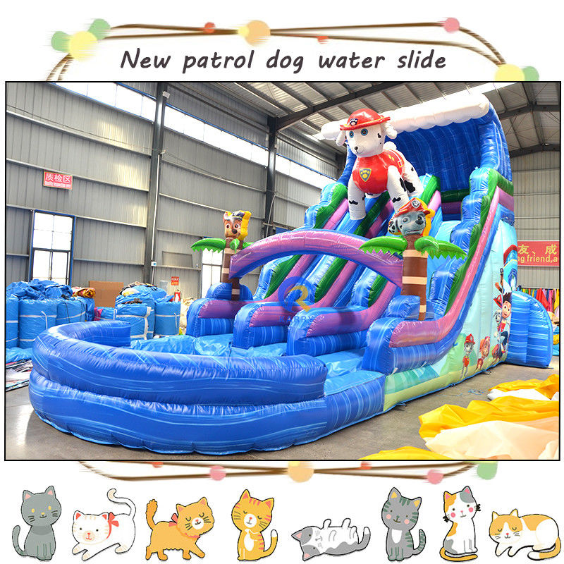 Entretenha as crianças com 3D Patrulhas infláveis Slide de água e piscina