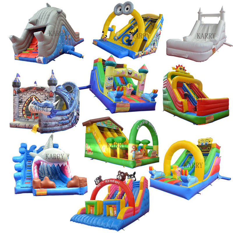 Logotipo personalizado PVC Parque aquático inflável Slide de jogo N Slip para crianças grandes diversão interminável