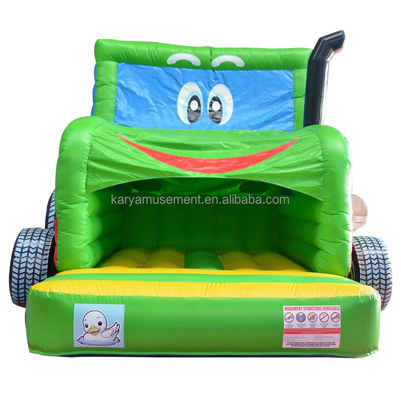 Crianças Indoor Outdoor Bungee Trampoline Inflável Bouncy Castle Jumper Trator Verde