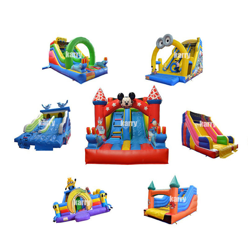 Slide inflável infantil de desenhos animados para interiores ou exteriores com cor e logotipo personalizados