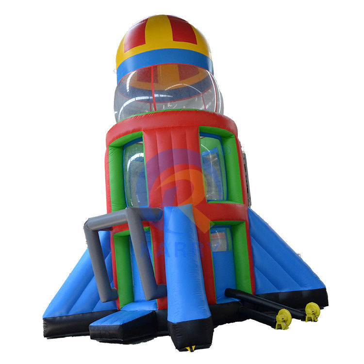 Logotipo personalizado Impresso PVC Inflável Rocket Airborne Adventure Game para crianças e adultos