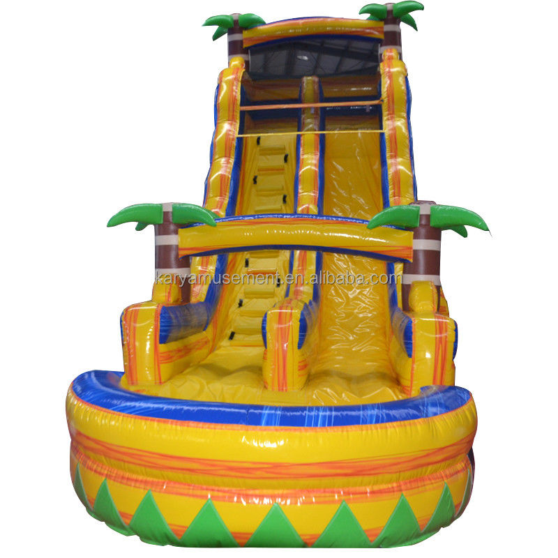 Certificado de cor personalizado CE/EN71/EN14960 Slide de salto de água inflável com piscina
