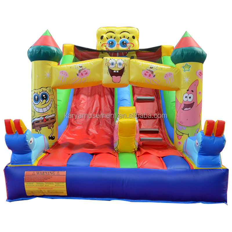 Commercial inflável deslizamento e escorrega para crianças Muito bom PVC Esponja-Bob SquarePants Slide