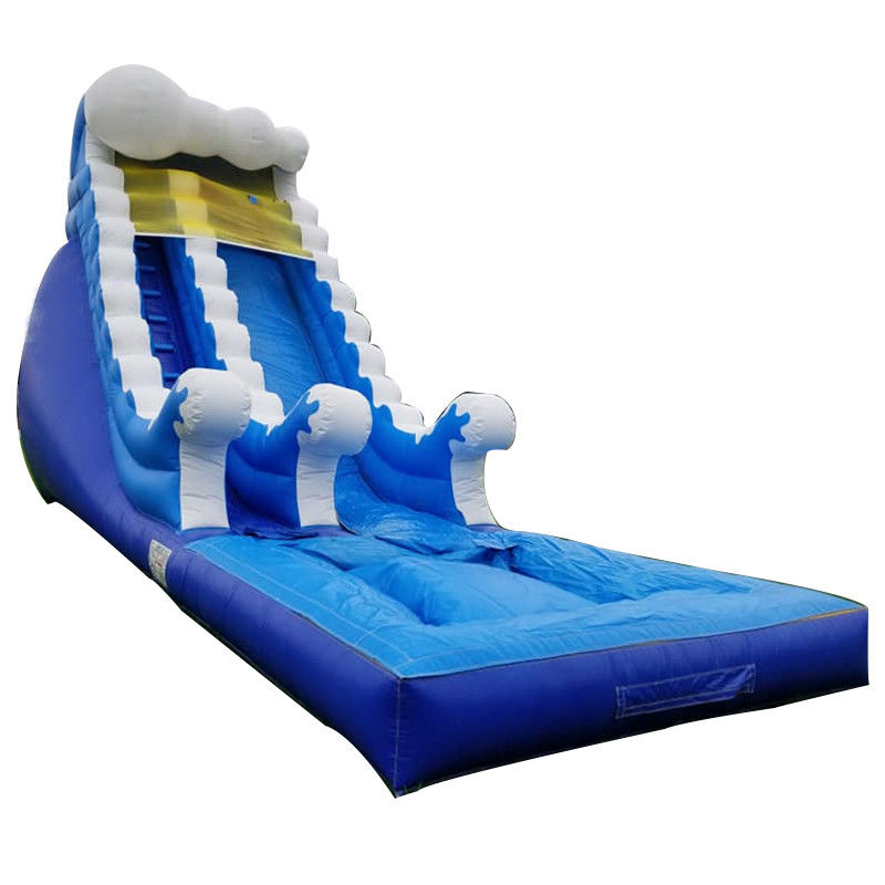 Spray Blue Water Slide Jogos ao ar livre Grande Salto para diversão ao ar livre