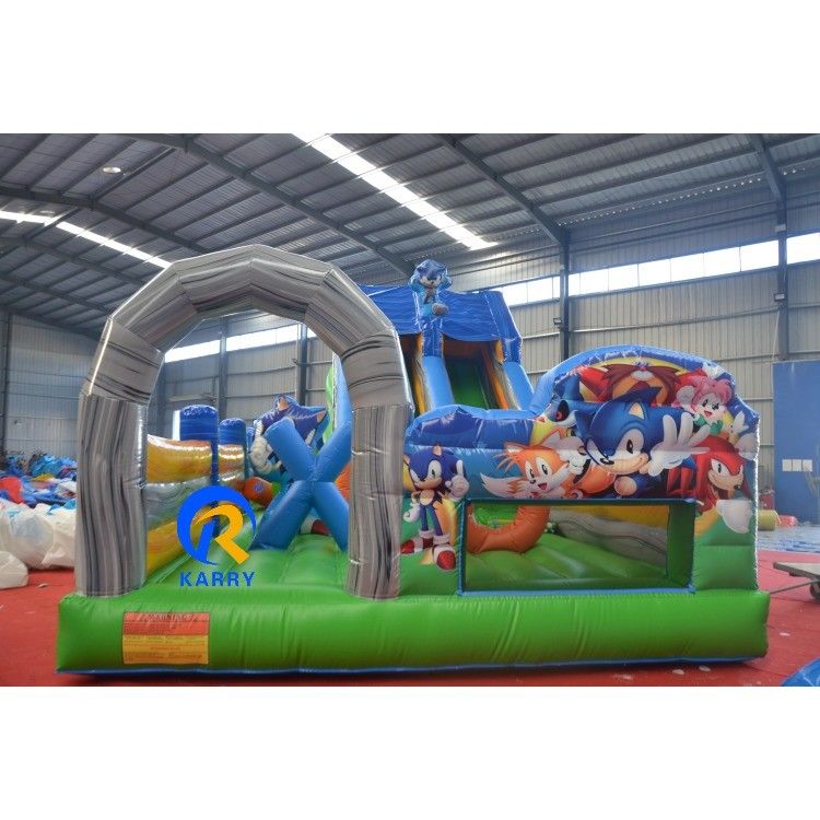 Carry Inflatable Fun City Unisex Blue Playground para crianças no Giant Inflatable Park