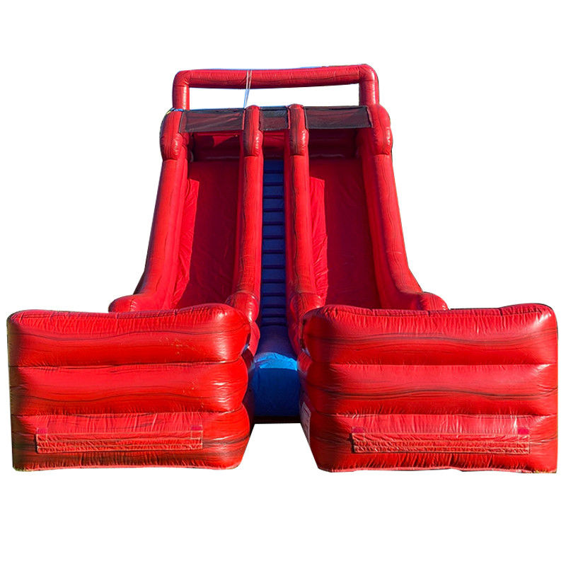 Slide de água inflável de tamanho adulto com 2 slides e 2 piscinas em PVC comercial