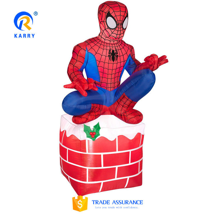 Decoração de publicidade de Natal com design de Homem-Aranha e esquema de cores vermelho/branco