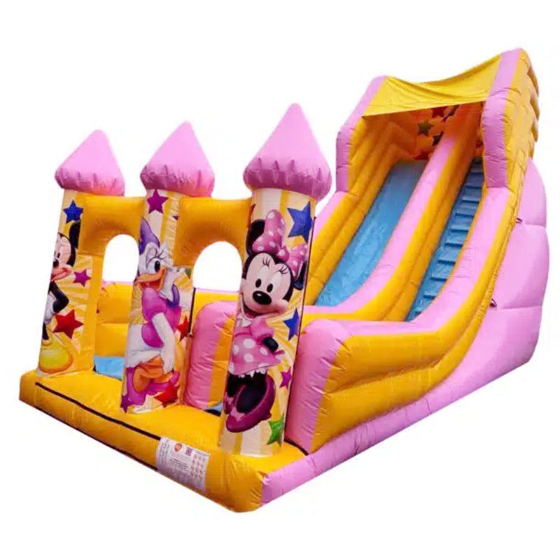 5-10 Passageiros Comercial PVC estilo de desenho animado Pink Jumping Slide seco ou de água inflável Bouncer House Slide Party Aluguel