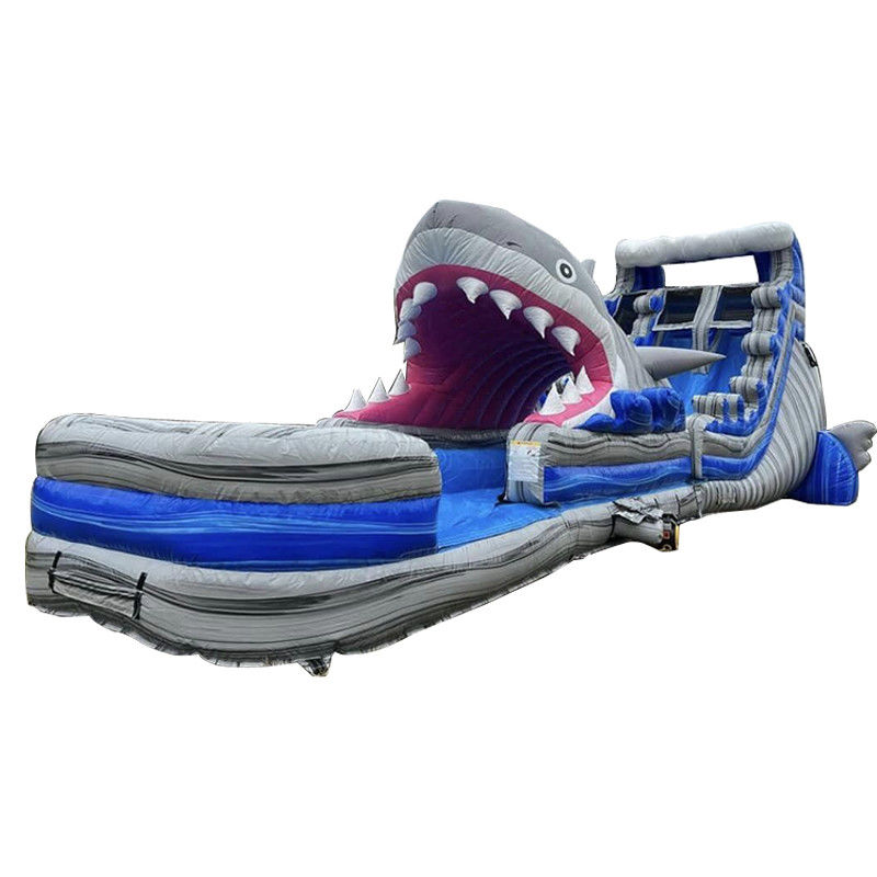 Tamanho personalizado Slide de água inflável com Slide de tubarão grande e piscina