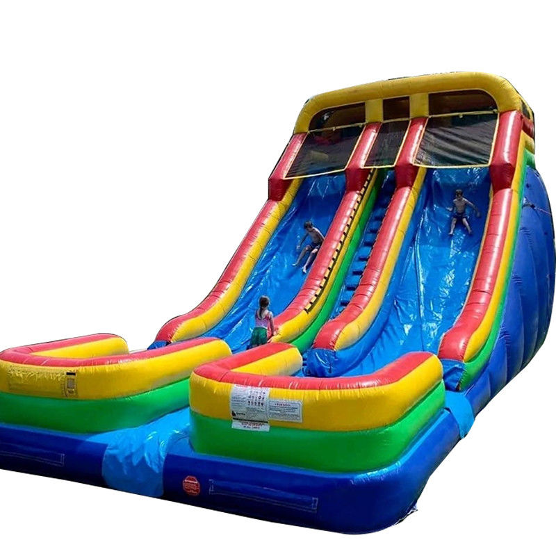 0.55mm PVC Tarpaulin Dual Pool Water Slide Inflável para 5-10 Cavaleiros e extra grande tamanho