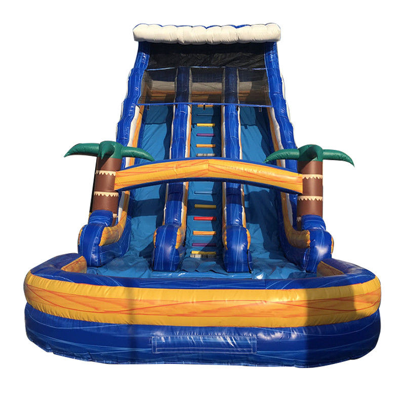 Tamanho personalizado Slide comercial de água de PVC inflável com piscina e escada removível