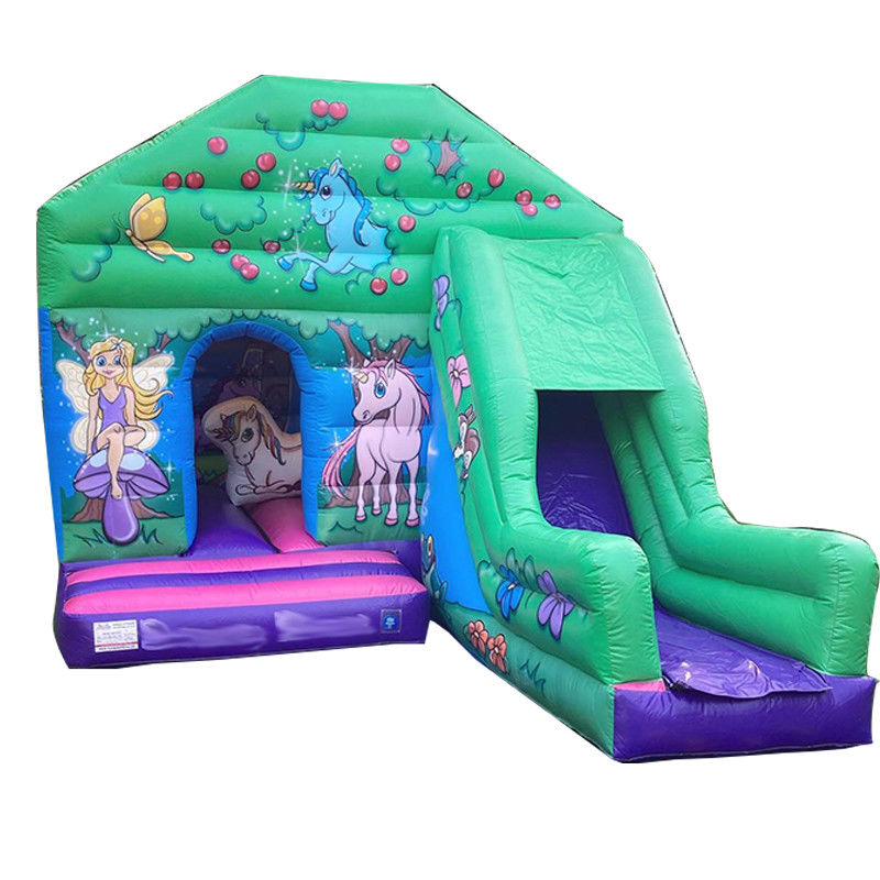 0.55mm PVC Vinyl Tarpaulin Bouncer House com Slide Entretenimento Interior e Exterior