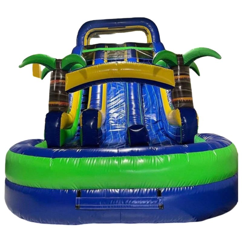 Comércio Brinquedo inflável PVC Palmeira tronco escorrega de água para promoção de eventos comerciais