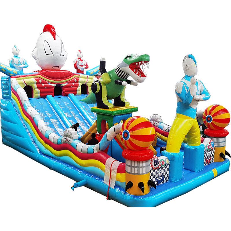 Unisex inflável infantil Fun City Dino tema casa de salto escorrega para eventos de festa
