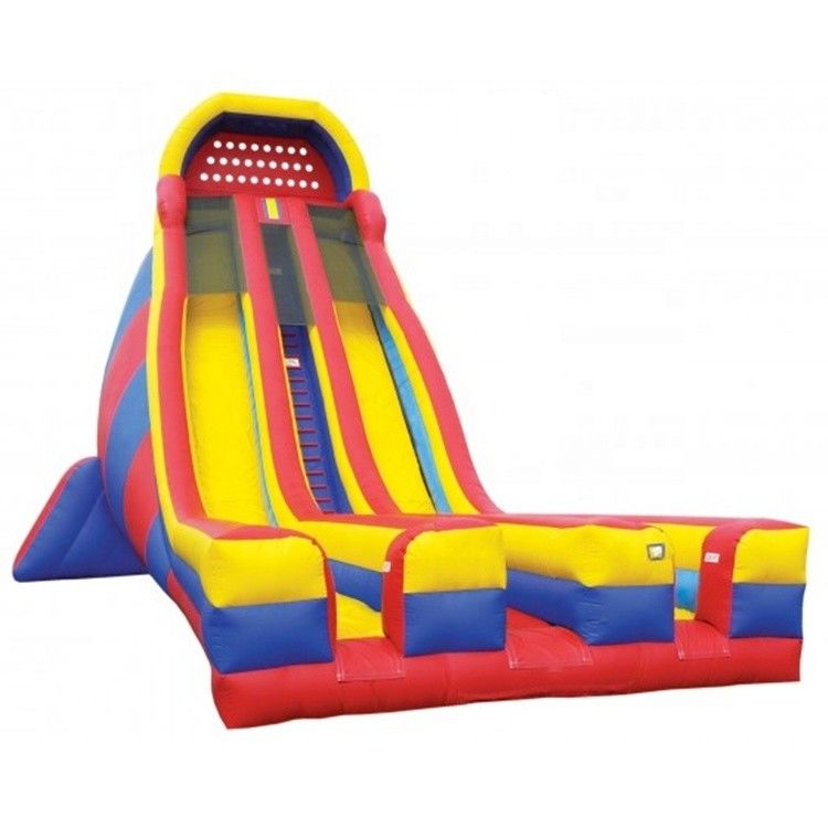 Slide seco de saltos aéreos de faixa dupla Design inflável colorido para tamanhos opcionais do parque