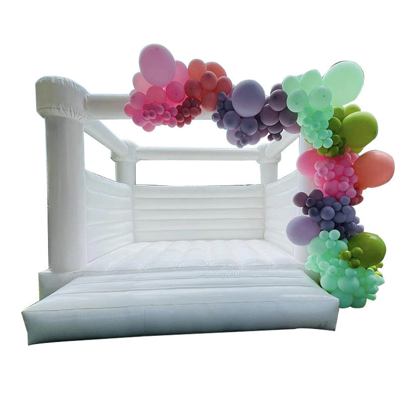 Tamanho personalizado White Moonwalk Bouncers infláveis para PVC Bouncy Castle em cor pastel
