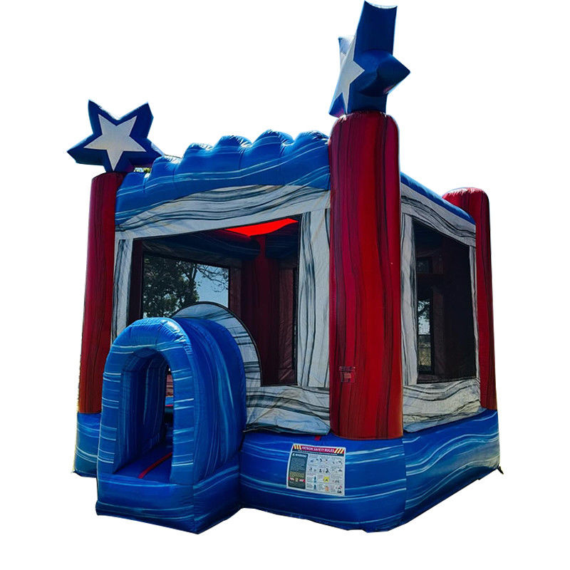 Logotipo do cliente Cama de bebê de PVC Estrela azul Casa de salto inflável Castelo de saltos para alugar