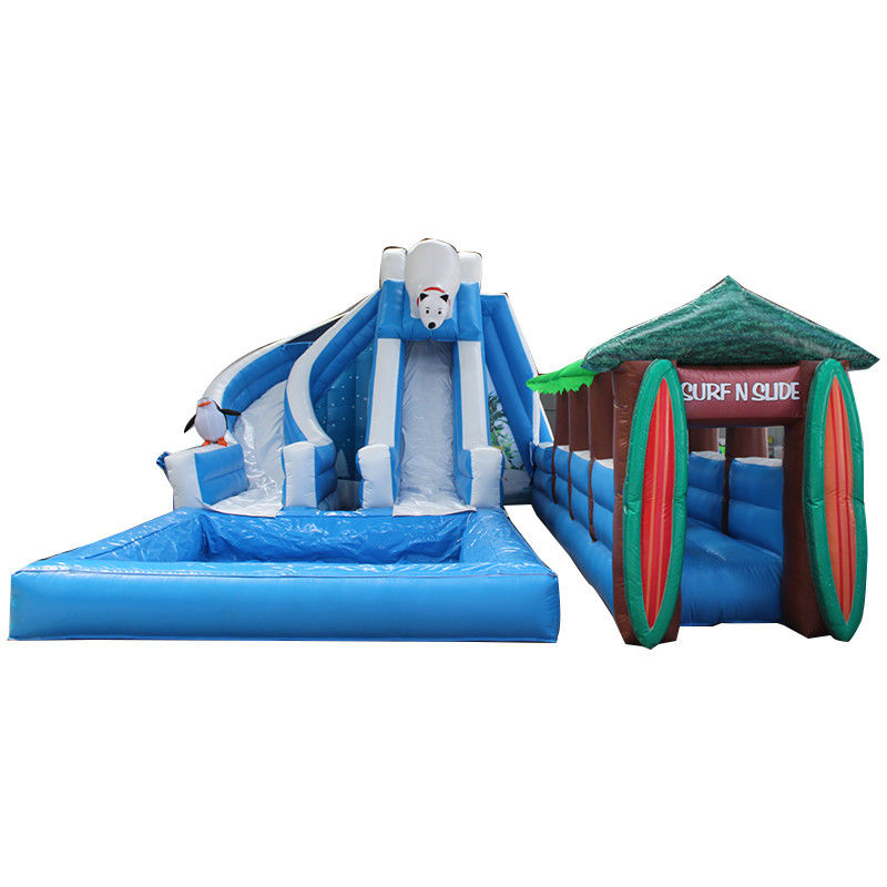 Slide de água inflável com piscina feita de tecido de Oxford