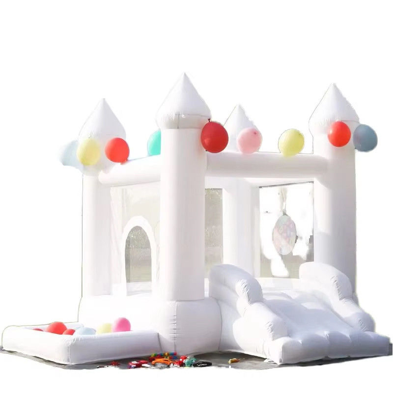 Blower Incluído Bebê Branco Decorativo PVC Casa de Salto Inflável para Festa Familiar