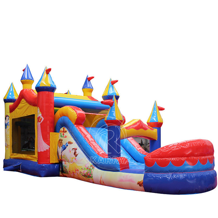 PVC inflável casa de salto deslizamento de água combo para festa princesa unisex jardim de diversão