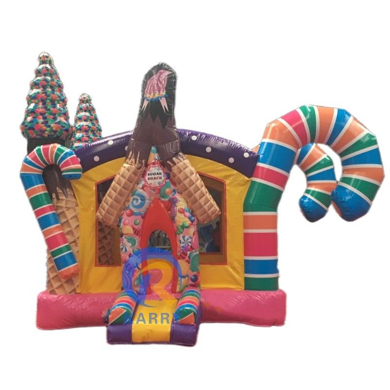 Unisex inflável casa de saltos para crianças portátil casa de doces PVC castelo de saltos com sopro
