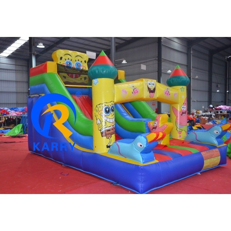 Casa de salto e escorrega seca de PVC inflável comercial para aluguel de festas em ambientes internos 8x3x5m