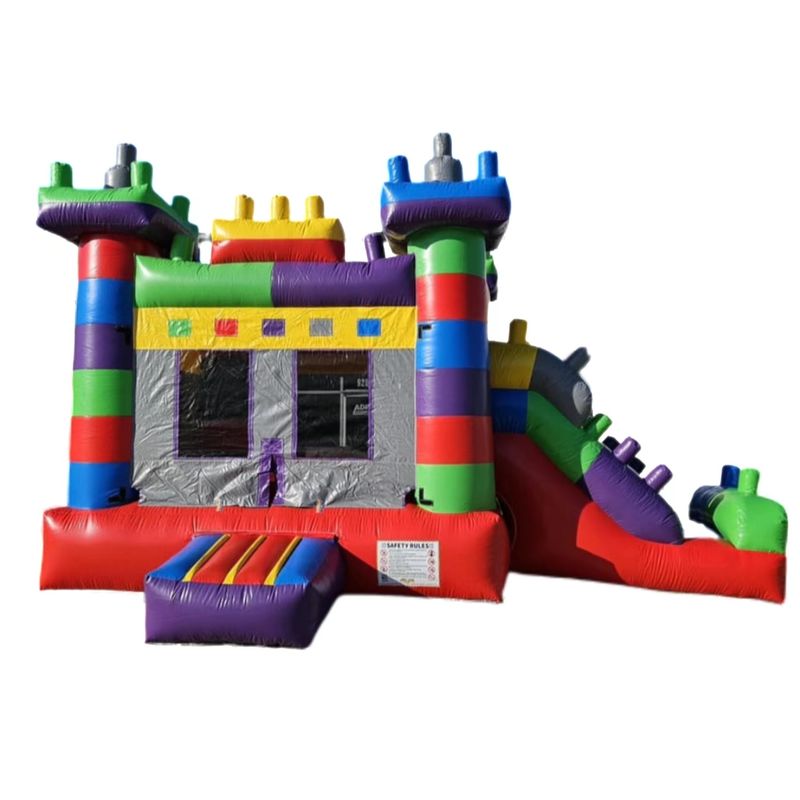 Parque ao ar livre Unisex comercial colorido Tetris saltar inflável casa de salto para crianças