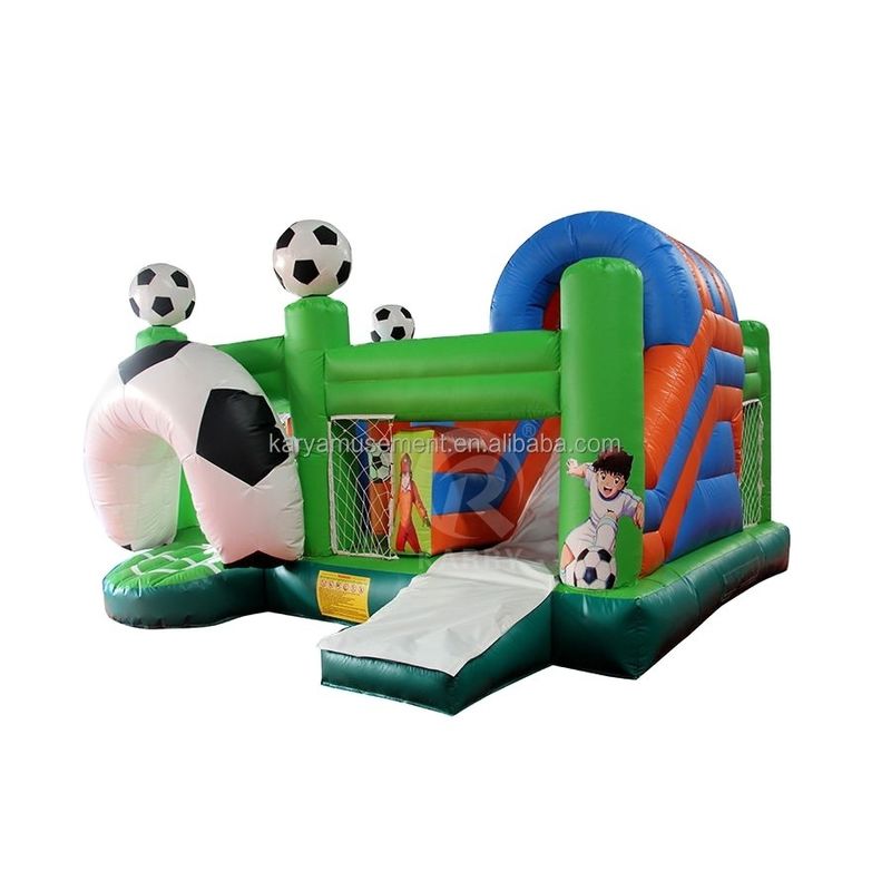 Slide de salto e pontuação PVC inflável casa de segurança combinado para entusiastas de futebol unisex