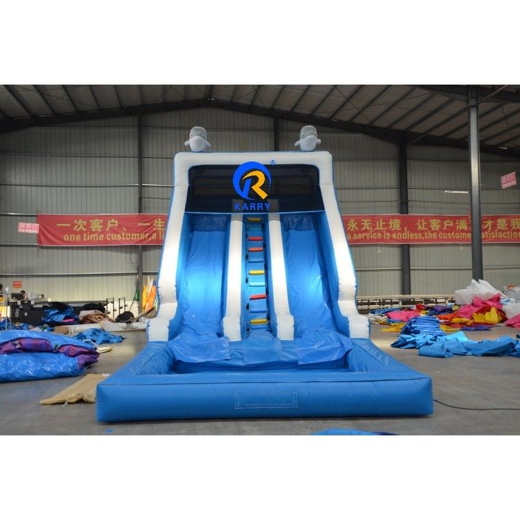 Capacidade máxima 100-500 kg Slide de água inflável comercial de duplo uso para crianças adultas