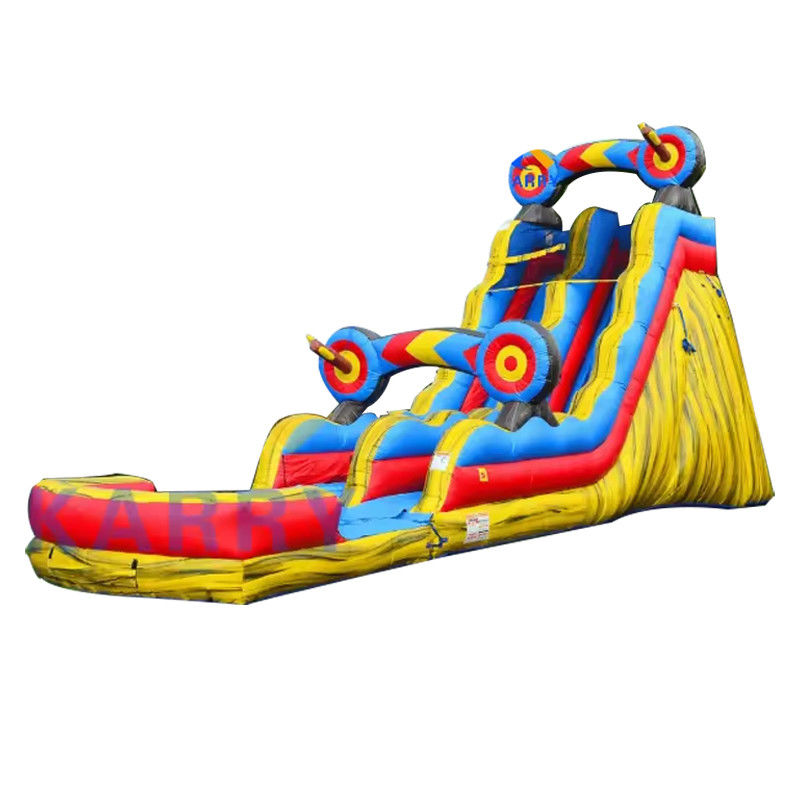 Carry Target 0,55mm PVC Tarpaulin Amarelo Magic Color Slide de água inflável com piscina