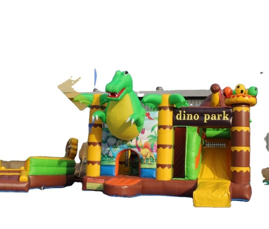 Características PORTABLE Festa infantil Salto Castelo salto com deslizamento no tema dinossauro