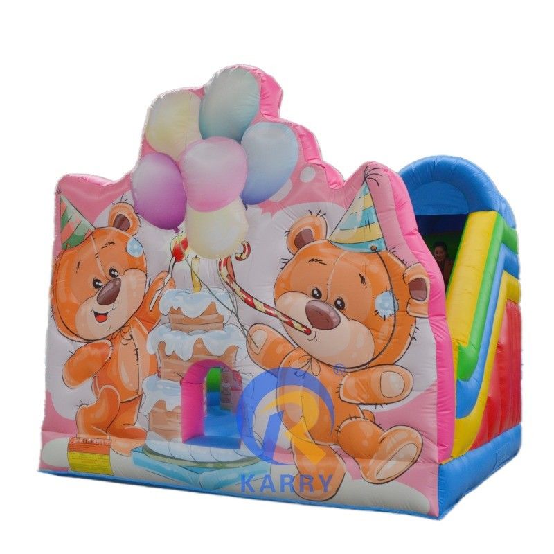 Desenho Popular Urso de Aniversário Bouncer Inflável para Jumping Kids Divertimento em Eventos de Festa
