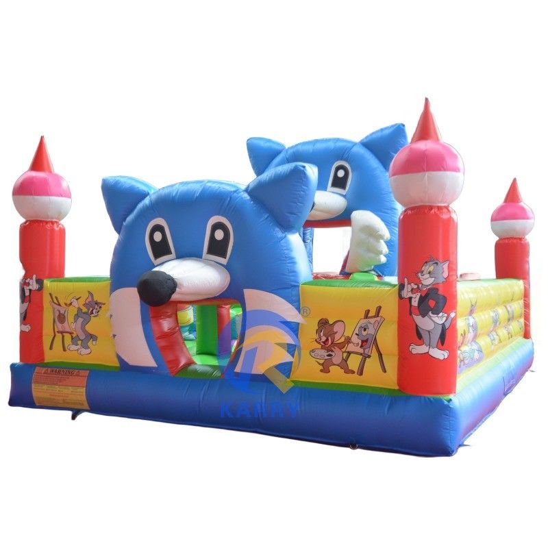 Parque de diversões Fun City Casa de salto inflável com tema Tom e Jerry OEM aceito